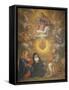 Adoration of the Sacred Heart of Jesus by the Angels, Mary and Joseph and Margaret Mary Alacocque-French School-Framed Stretched Canvas