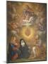 Adoration of the Sacred Heart of Jesus by the Angels, Mary and Joseph and Margaret Mary Alacocque-French School-Mounted Giclee Print