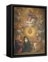 Adoration of the Sacred Heart of Jesus by the Angels, Mary and Joseph and Margaret Mary Alacocque-French School-Framed Stretched Canvas