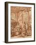 Adoration of the Shepherds, 1501-1700 (Pen and Brown Ink, Brush and Brown Wash with Red Chalk on Pa-German School-Framed Giclee Print