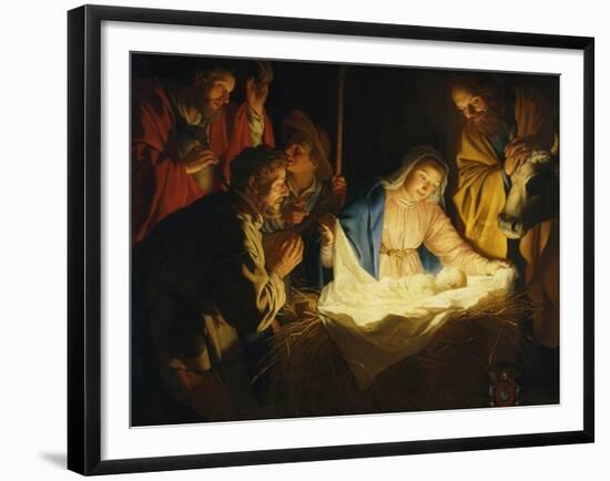 Adoration of the Shepherds, 1622-Gerrit van Honthorst-Framed Giclee Print