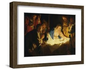 Adoration of the Shepherds, 1622-Gerrit van Honthorst-Framed Giclee Print