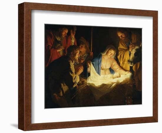 Adoration of the Shepherds, 1622-Gerrit van Honthorst-Framed Giclee Print