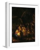 Adoration of the Shepherds, 1646-Rembrandt van Rijn-Framed Giclee Print