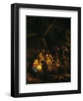 Adoration of the Shepherds, 1646-Rembrandt van Rijn-Framed Giclee Print