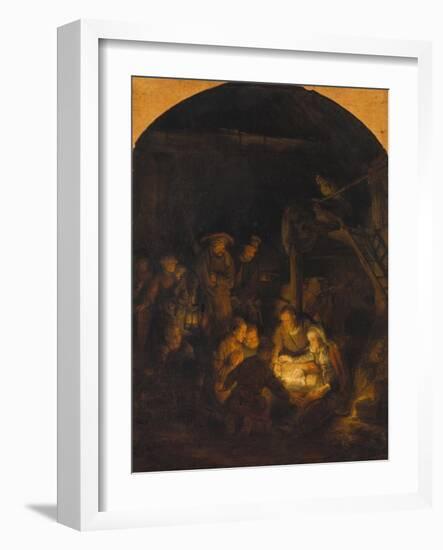 Adoration of the Shepherds, 1646-Rembrandt van Rijn-Framed Giclee Print