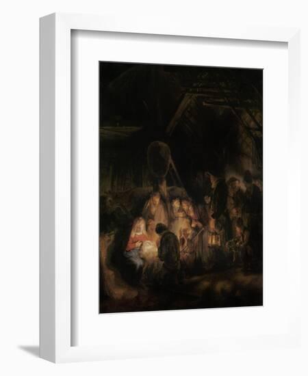 Adoration of the Shepherds, 1646-Rembrandt van Rijn-Framed Giclee Print