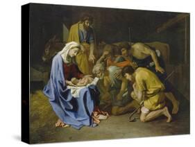 Adoration of the Shepherds, 1650-57-Nicolas Poussin-Stretched Canvas