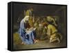 Adoration of the Shepherds, 1650-57-Nicolas Poussin-Framed Stretched Canvas