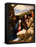 Adoration of the Shepherds, 1650-Jusepe de Ribera-Framed Stretched Canvas