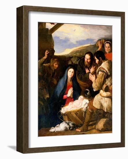 Adoration of the Shepherds, 1650-Jusepe de Ribera-Framed Giclee Print