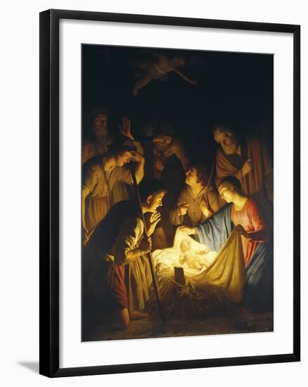 Adoration of the Shepherds (Adoration of the Shepherds)-Gerrit van Honthorst-Framed Art Print