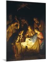 Adoration of the Shepherds (Adoration of the Shepherds)-Gerrit van Honthorst-Mounted Art Print