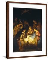 Adoration of the Shepherds (Adoration of the Shepherds)-Gerrit van Honthorst-Framed Art Print