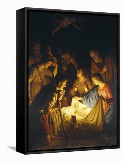 Adoration of the Shepherds (Adoration of the Shepherds)-Gerrit van Honthorst-Framed Stretched Canvas