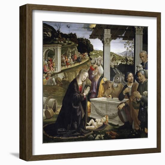 Adoration of the Shepherds - by Domenico Ghirlandaio-null-Framed Photographic Print