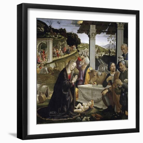 Adoration of the Shepherds - by Domenico Ghirlandaio-null-Framed Photographic Print