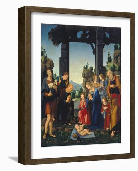 Adoration of the Shepherds, C. 1500-10-Lorenzo di Credi-Framed Giclee Print