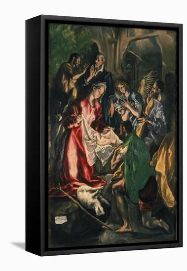 Adoration of the Shepherds, C. 1590-El Greco-Framed Stretched Canvas