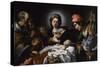 Adoration of the Shepherds, C.1615 (Oil on Canvas)-Bernardo Strozzi-Stretched Canvas