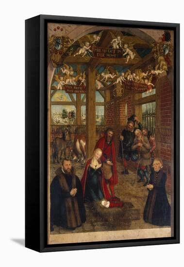 Adoration of the Shepherds, Epitaph for Caspar Niemeck, 1564-Lucas Cranach the Younger-Framed Stretched Canvas