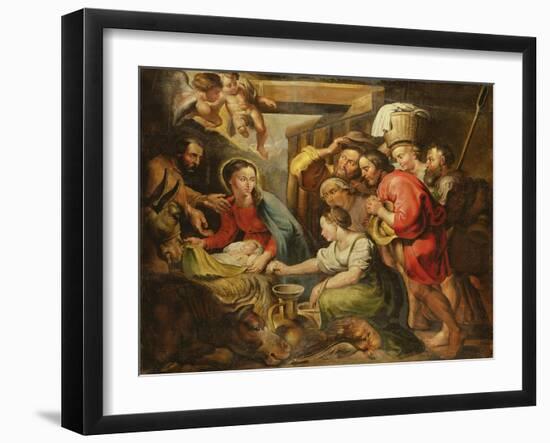 Adoration of the Shepherds (Oil on Canvas)-Peter Paul (after) Rubens-Framed Giclee Print