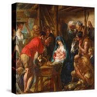 Adoration of the Shepherds (Oil on Canvas)-Jacob Jordaens-Stretched Canvas