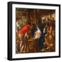 Adoration of the Shepherds (Oil on Canvas)-Jacob Jordaens-Framed Giclee Print