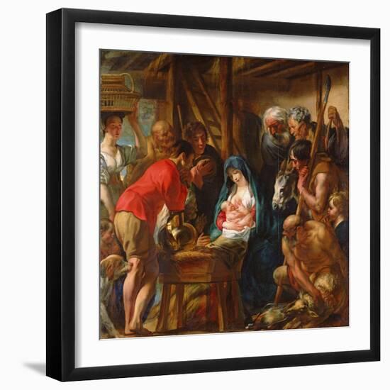 Adoration of the Shepherds (Oil on Canvas)-Jacob Jordaens-Framed Giclee Print