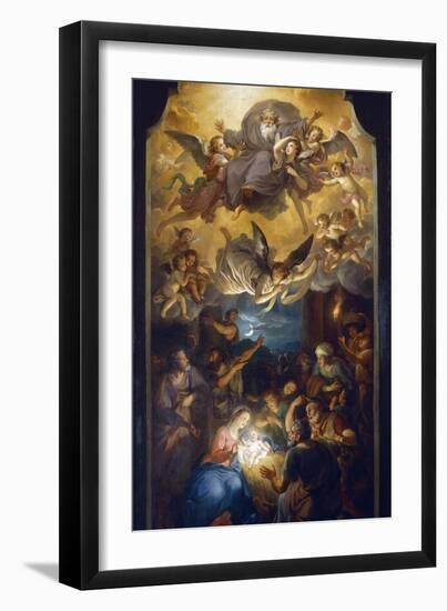 Adoration of the Shepherds with the Father God in a Glory of Angels-Anton Raphael Mengs-Framed Giclee Print