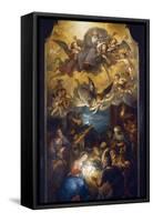 Adoration of the Shepherds with the Father God in a Glory of Angels-Anton Raphael Mengs-Framed Stretched Canvas