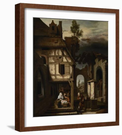 Adoration of the Shepherds-Nicolaes Maes-Framed Art Print