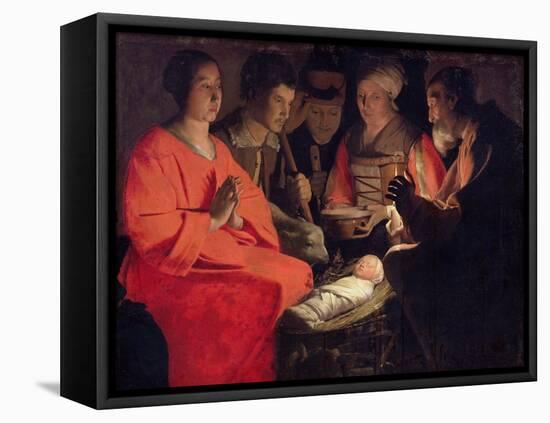 Adoration of the Shepherds-Georges de La Tour-Framed Stretched Canvas