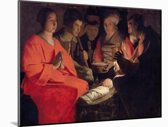 Adoration of the Shepherds-Georges de La Tour-Mounted Giclee Print