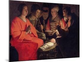 Adoration of the Shepherds-Georges de La Tour-Mounted Giclee Print