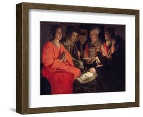 Adoration of the Shepherds-Georges de La Tour-Framed Premium Giclee Print