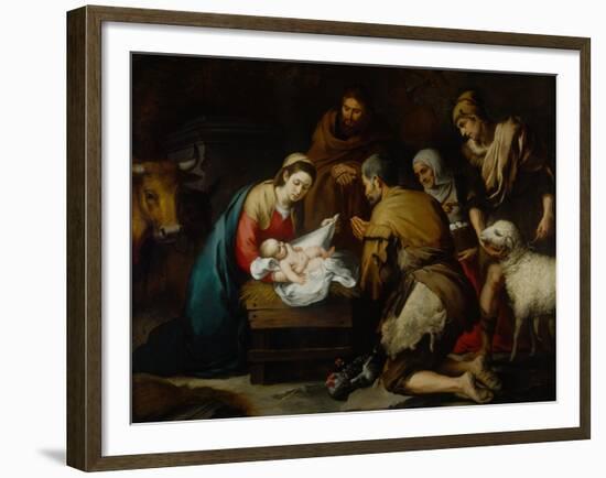 Adoration of the Shepherds-Bartolome Esteban Murillo-Framed Giclee Print