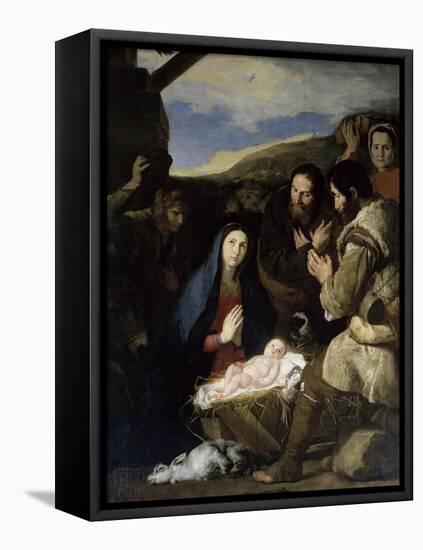 Adoration of the Shepherds-Jusepe de Ribera-Framed Stretched Canvas