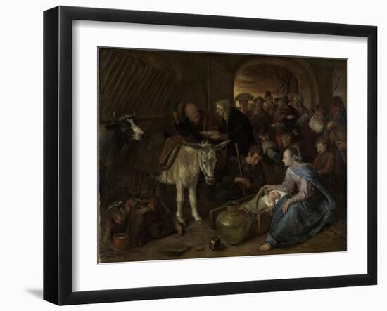 Adoration of the Shepherds-Jan Havicksz Steen-Framed Art Print