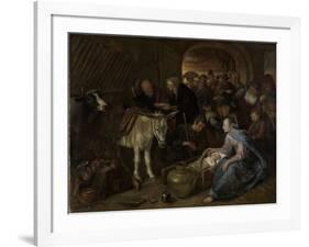 Adoration of the Shepherds-Jan Havicksz Steen-Framed Art Print