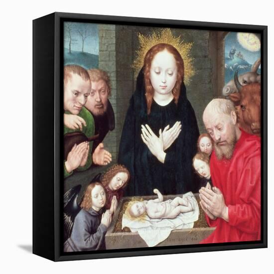 Adoration of the Shepherds-Hugo van der Goes-Framed Stretched Canvas