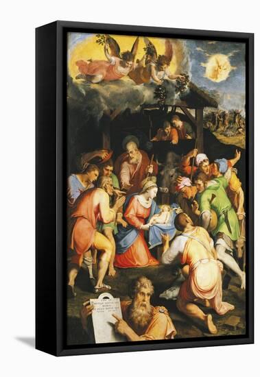 Adoration of the Shepherds-Pellegrino Tibaldi-Framed Stretched Canvas