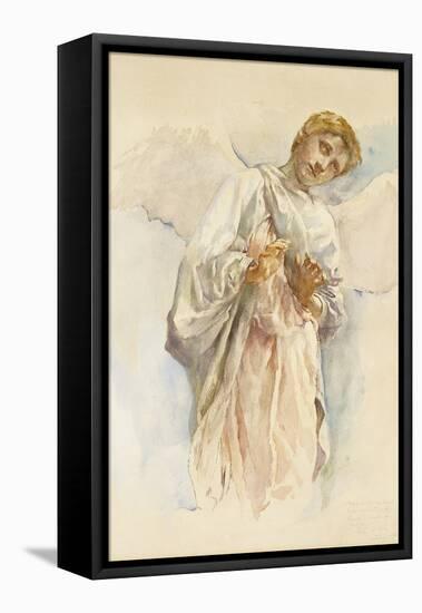 Adoring Angel - Study for the Ascension Mural-John La Farge-Framed Stretched Canvas