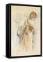 Adoring Angel - Study for the Ascension Mural-John La Farge-Framed Stretched Canvas