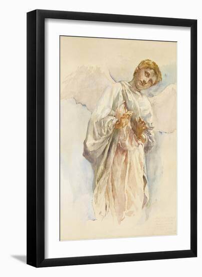 Adoring Angel - Study for the Ascension Mural-John La Farge-Framed Giclee Print