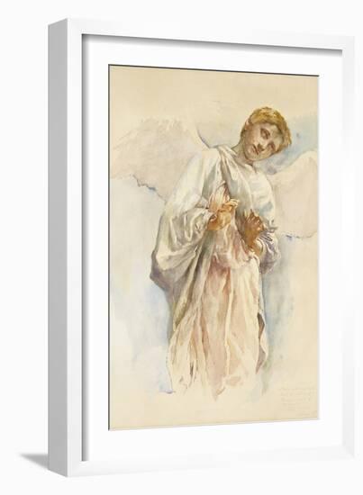 Adoring Angel - Study for the Ascension Mural-John La Farge-Framed Giclee Print