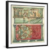 Adoring the Magi, Wedding at Cana and Baptizing Christ, Miniature from Liber Sacramentorum-null-Framed Giclee Print