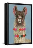 Adorned Llama IV-Victoria Borges-Framed Stretched Canvas