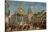 Adornment on the Puerta del Sol: motif representing Charles III entering Madrid-LORENZO QUIROS-Stretched Canvas