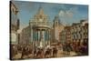 Adornment on the Puerta del Sol: motif representing Charles III entering Madrid-LORENZO QUIROS-Stretched Canvas